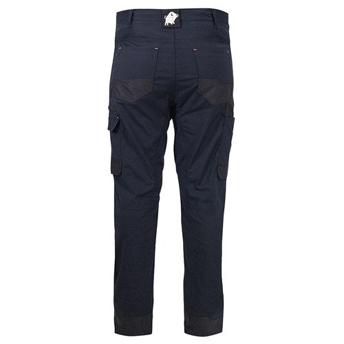 BISON POLYCOTTON LIGHTWEIGHT STRETCH TROUSER-NAVY-BACK