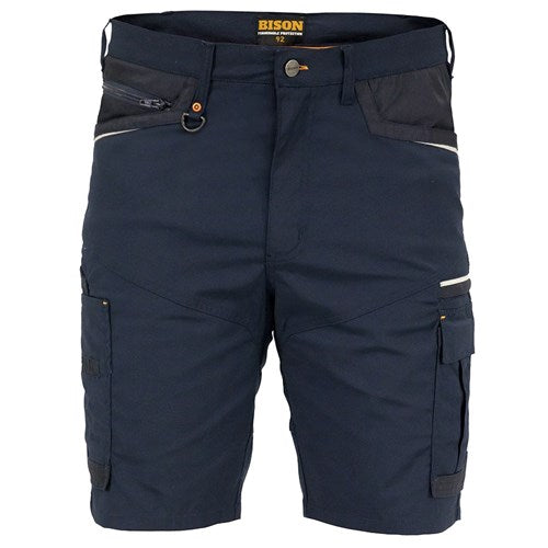 BISON LIGHTWEIGHT STRETCH POLYCOTTON SHORT-NAVY FRONT