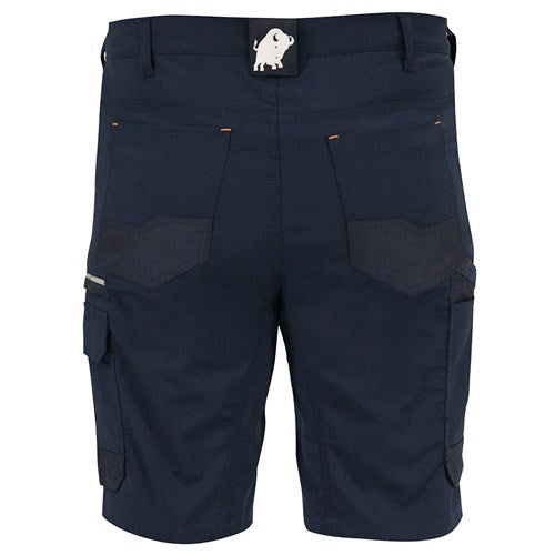 BISON LIGHTWEIGHT STRETCH POLYCOTTON SHORT-NAVY REAR