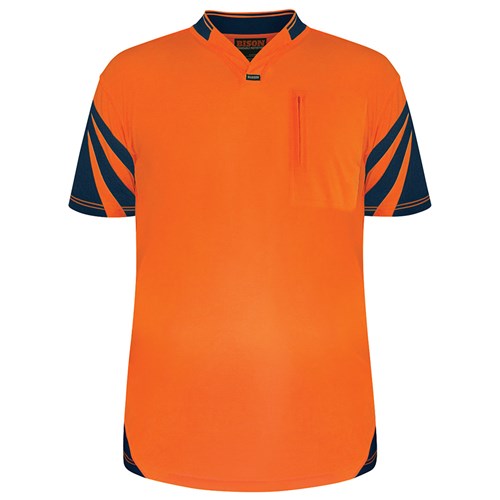 BISON POLO DAY ONLY QUICK-DRY COTTON BACKED ORANGE - FRONT