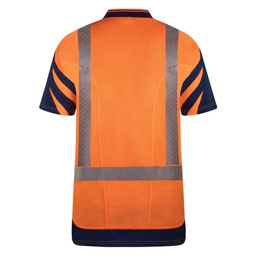 BISON DAY/NIGHT QUICK-DRY COTTON BACKED POLO - ORANGE REAR