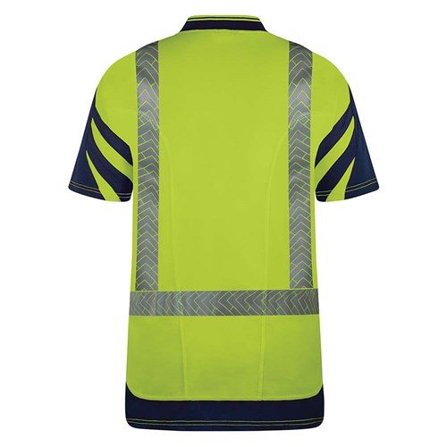 BISON DAY/NIGHT QUICK-DRY COTTON BACKED POLO - YELLOW REAR