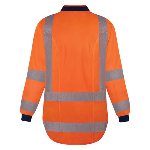 BISON TTMC-W17 QUICK-DRY COTTON BACKED ORANGE POLO - REAR