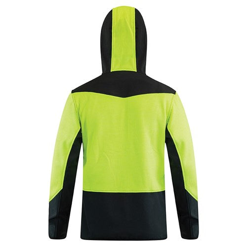 BISON CONTRAST HOODED SWEATSHIRT - FLURO GREEN/BLACK REAR