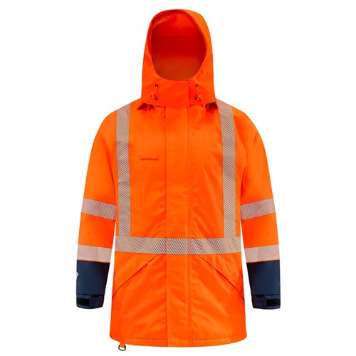 Bison Extreme TTMC-W17 Orange HI-VIS 30,000mm/hr Jacket Front