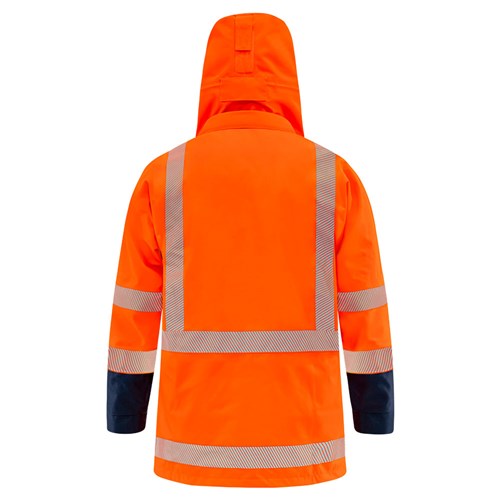 Bison Extreme TTMC-W17 Orange HI-VIS 30,000mm/hr Jacket Rear