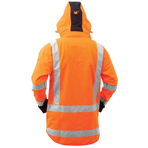 JACKET TTMC-W17 SOFTSHELL ORANGE - REAR