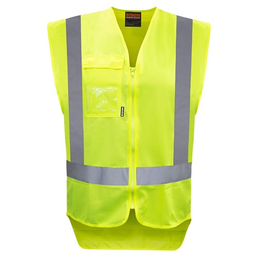 BISON YELLOW DAY/NIGHT POLYESTER VEST - FRONT