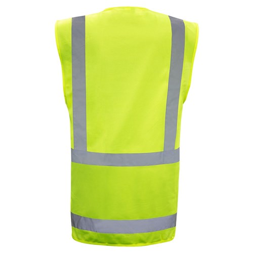 BISON YELLOW DAY/NIGHT POLYESTER VEST - REAR