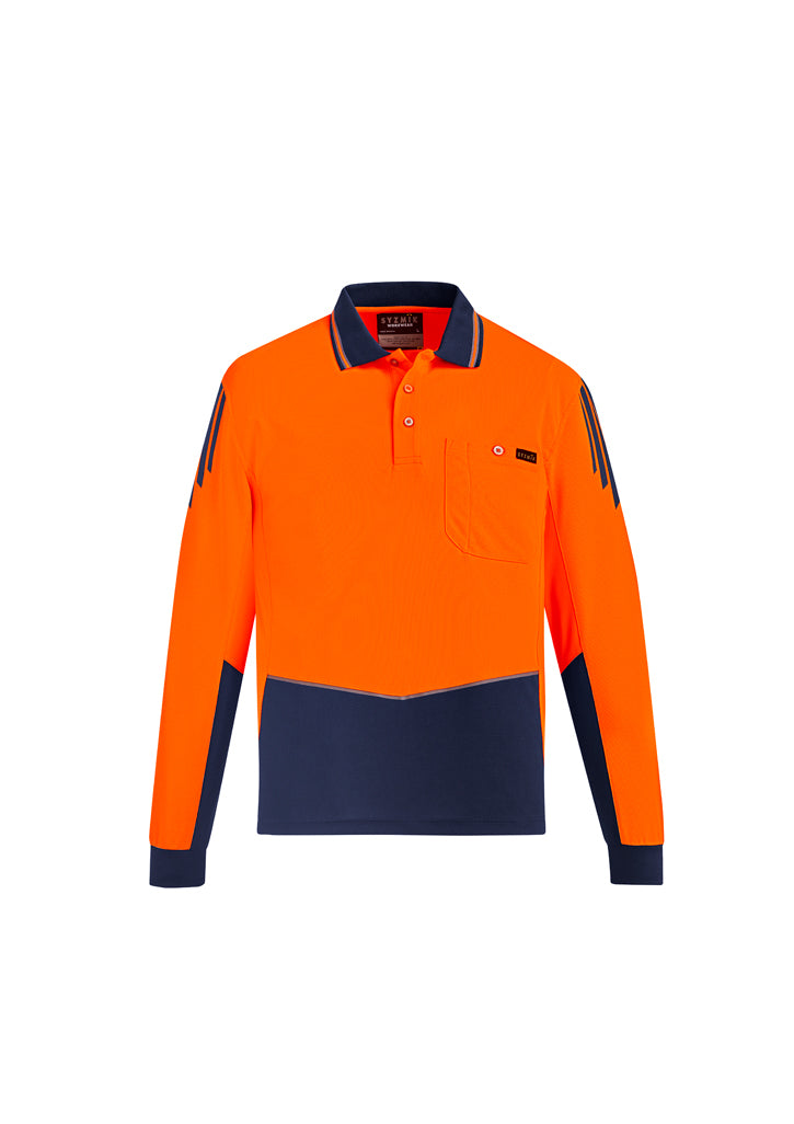 Syzmik Flux Mens Long Sleeve Polo