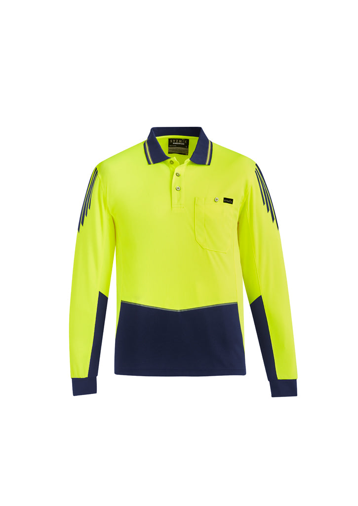 Syzmik Flux Mens Long Sleeve Polo