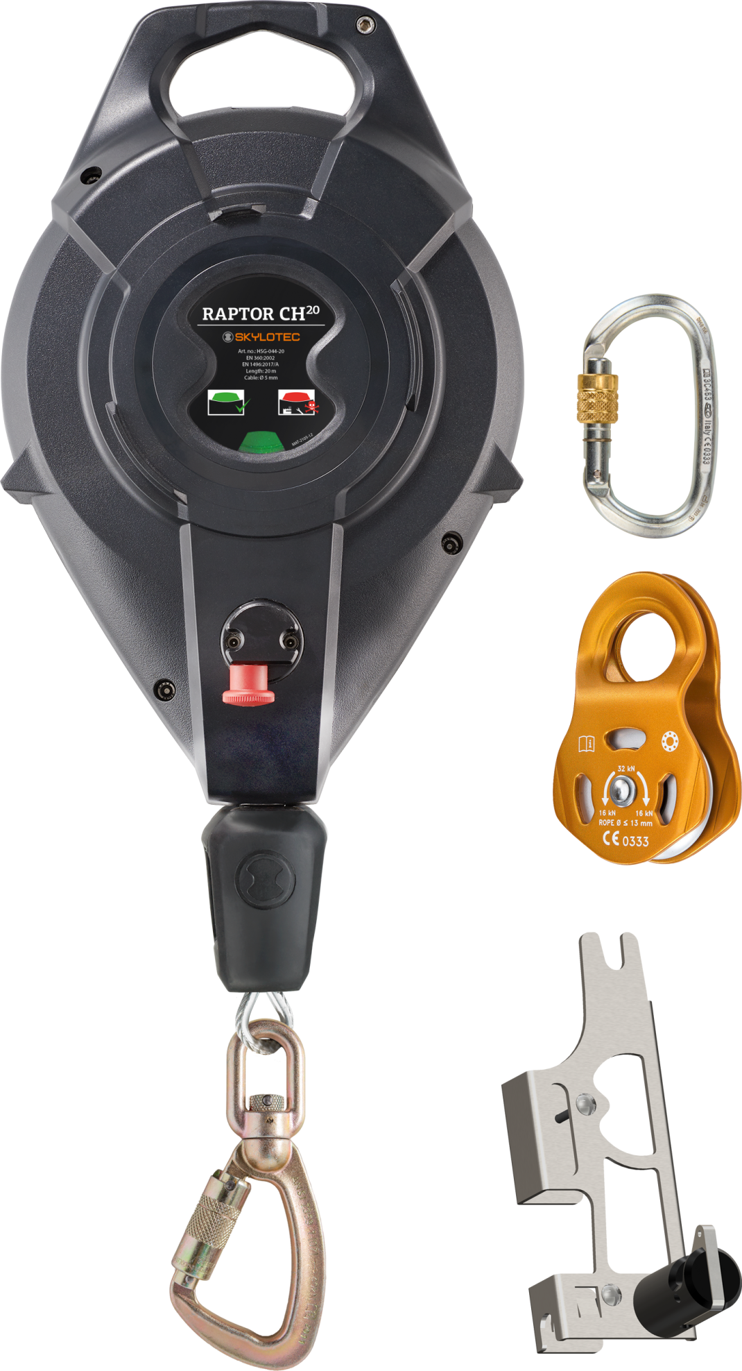 RAPTOR C20 HUB 20.0mt Gal cable TYPE 3 Fall Arrest Device with Mount kits