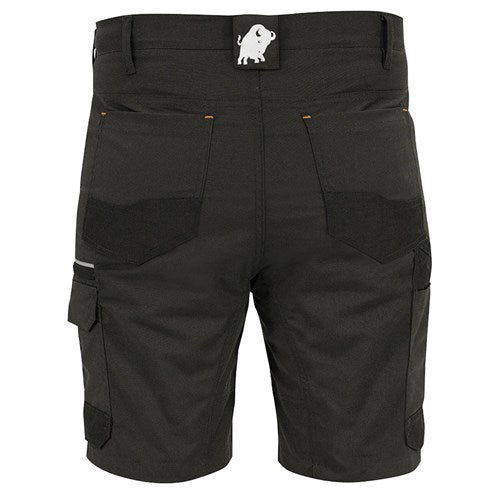 BISON LIGHTWEIGHT STRETCH POLYCOTTON SHORT-CHARCOAL REAR