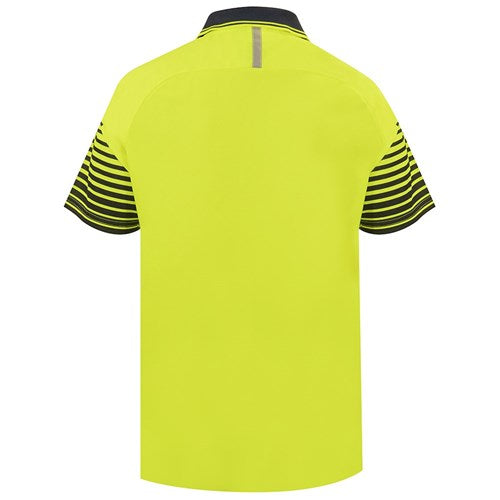 Bison Day Only Polyester Yellow Line Fade Style Polo - Rear