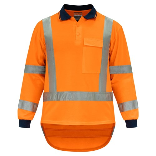 BISON TTMC W17 X-TAPE QUICK DRY COTTON BACK POLO - Orange Front