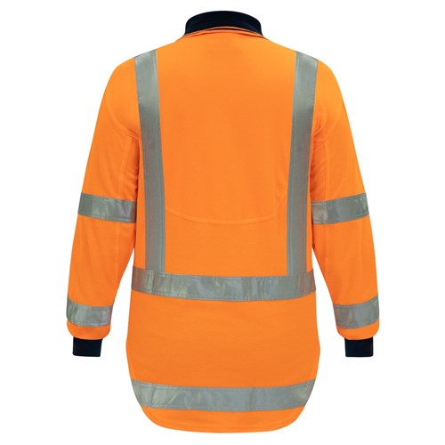 BISON POLO TTMC-W17 QUICK-DRY COTTON BACKED HI-VIS ORANGE