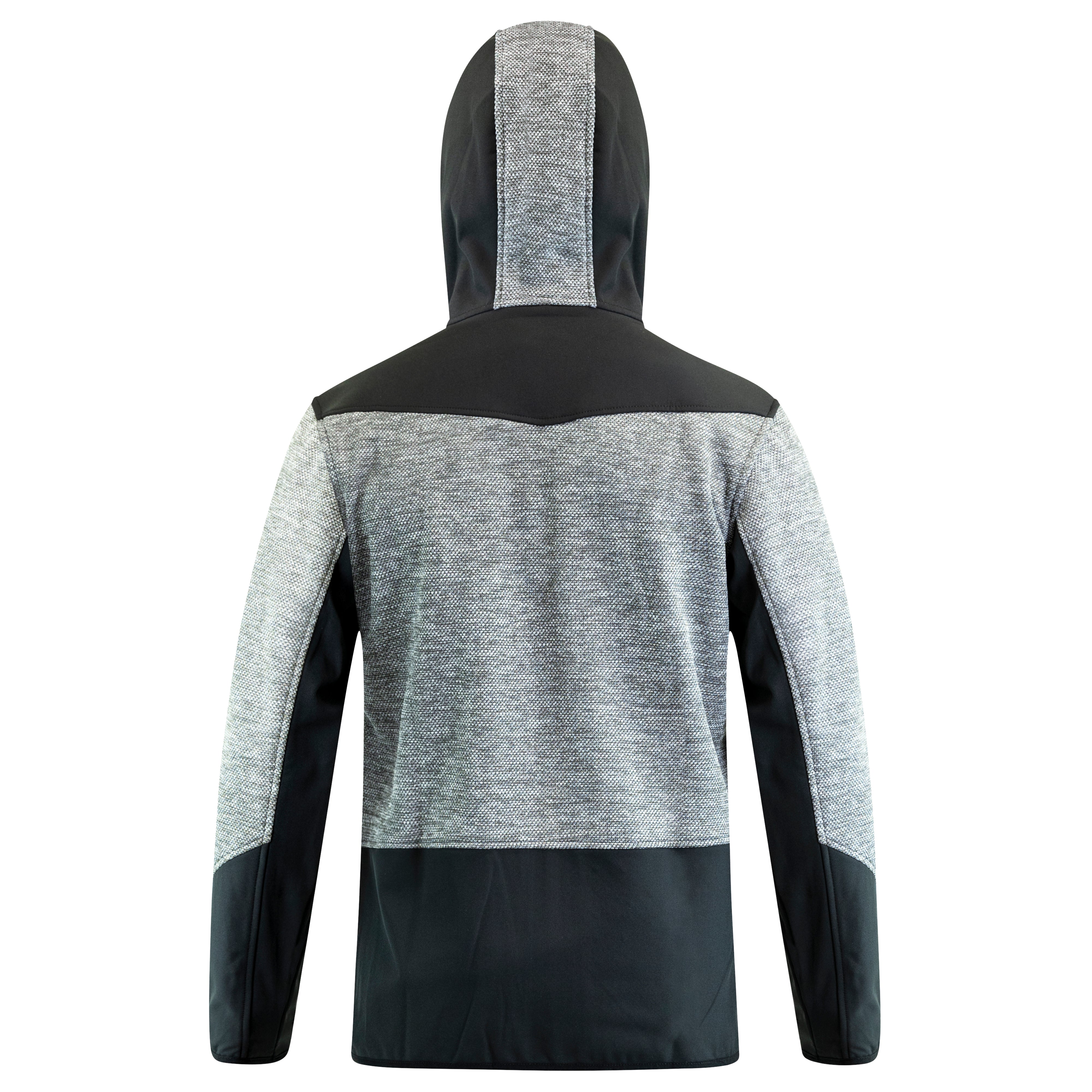 BISON CONTRAST HOODED SWEATSHIRT - GREY/BLACK REAR