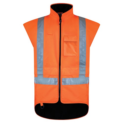 BISON STAMINA FLEECE LINED TTMC-W17 ORANGE VEST - FRONT