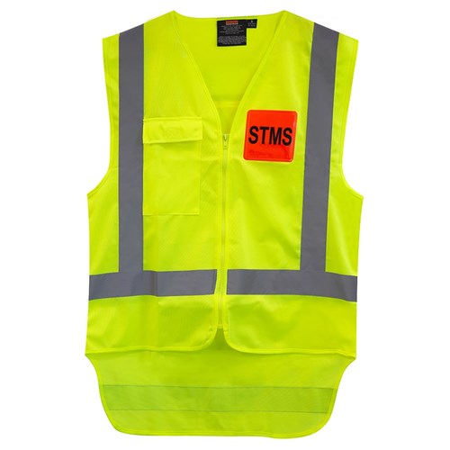 BISON STMS TTMC-W17 POLYESTER YELLOW VEST - FRONT