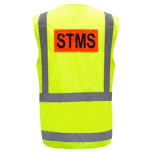 BISON STMS TTMC-W17 POLYESTER YELLOW VEST - REAR