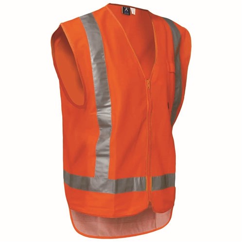 BISON TTMC-W17 DAY/NIGHT POLYESTER ORANGE HI-VIS VEST - FRONT