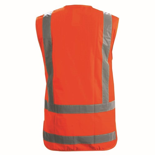 BISON TTMC-W17 DAY/NIGHT POLYESTER ORANGE HI-VIS VEST - REAR