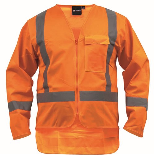 BISON VEST TTMC-W17 X-BACK POLYESTER LONG SLEEVE ORANGE