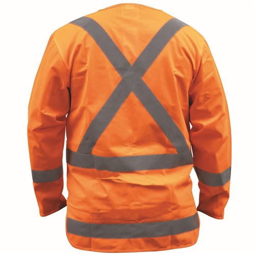 BISON VEST TTMC-W17 X-BACK POLYESTER LONG SLEEVE ORANGE