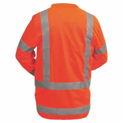 BISON TTMC-W17 POLYESTER LONG SLEEVE ORANGE COLLAR VEST-REAR