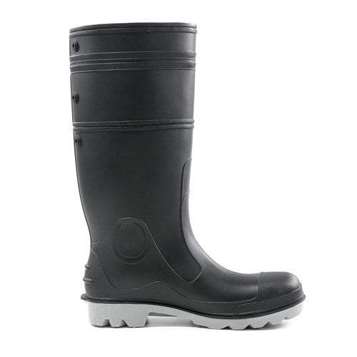BISON INCA PVC/NITRILE SAFETY GUMBOOT BLACK/GREY