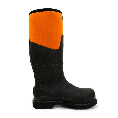 BISON NEO RUBBER/NEOPRENE SAFETY GUMBOOT BLACK/ORANGE