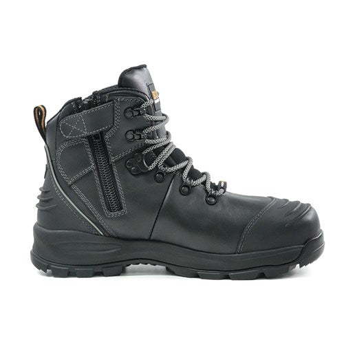 BISON XT ZIP SIDE LACE UP SAFETY BOOT-BLACK