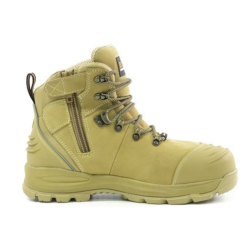 BISON XT ZIP SIDE LACE UP SAFETY BOOT-WHEAT