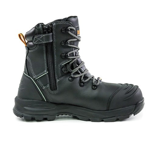 BISON XT HIGH LEG ZIP SIDE BLACK LACE UP SAFETY BOOT