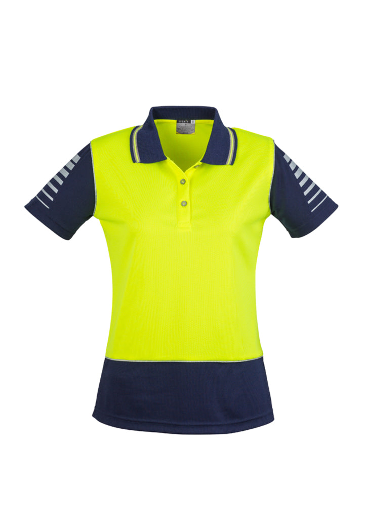 Syzmik Women's Hi Vis Zone Polo - Yellow Navy