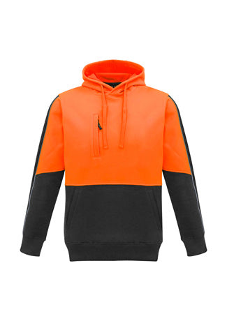 Syzmik Unisex Hi Vis Pullover Hoodie Orange Charcoal