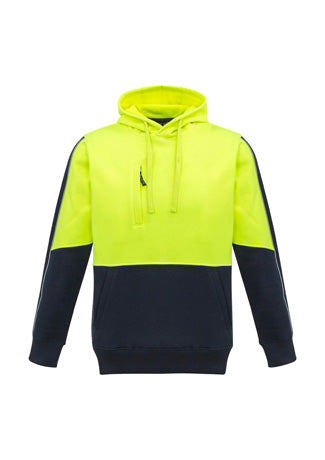 Syzmik Unisex Hi Vis Pullover Hoodie Yellow Navy