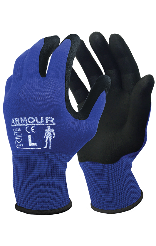 Armour Black Foam Nitrile Open Back Work Glove
