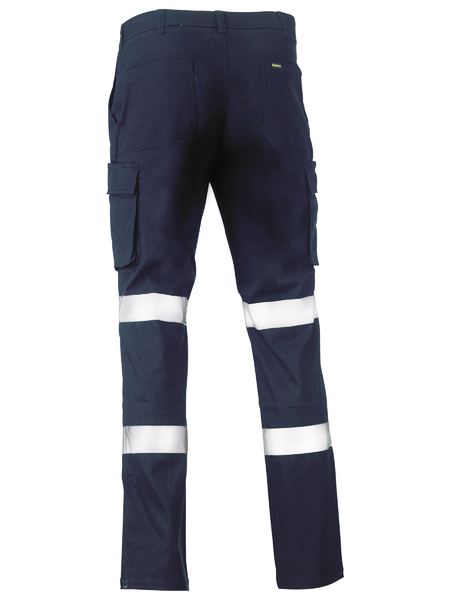 Bisley Taped Stretch Cotton Drill Pants - Navy