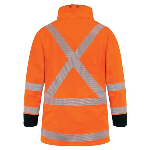 BISON EXTREME TTMC-W17 X-BACK ORANGE JACKET - REAR HOOD DOWN