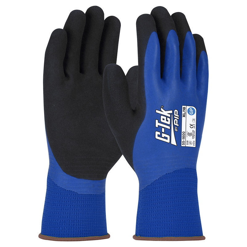 G-Tek Blue Poly GP Double Dip Latex Glove