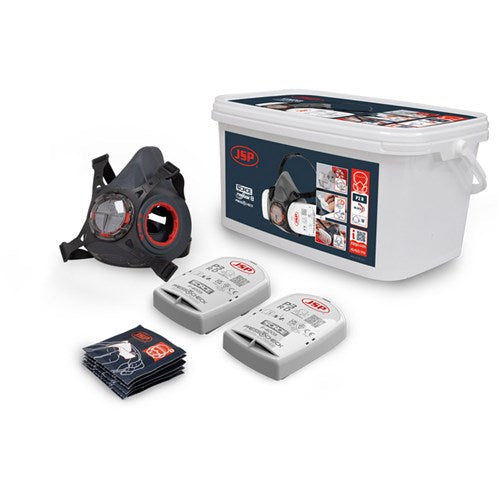 JSP Force Typhoon 8 Half Mask Respirator Asbestos/Silica/Dust Kit with P2 filters