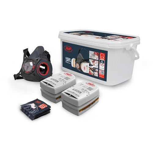 JSP Force Typhoon 8 Half Mask Respirator Spray Painters Kit with A2P2 filters