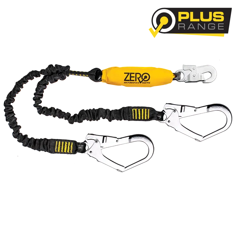 ZERO Climbs Double Webbing Lanyard With Snaphook And Scaffold Hooks