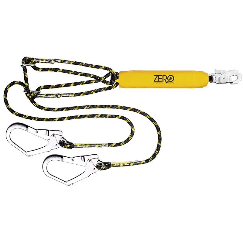ZERO ScaffMate Double adjustable rope lanyard with snaphook & scaffold hooks