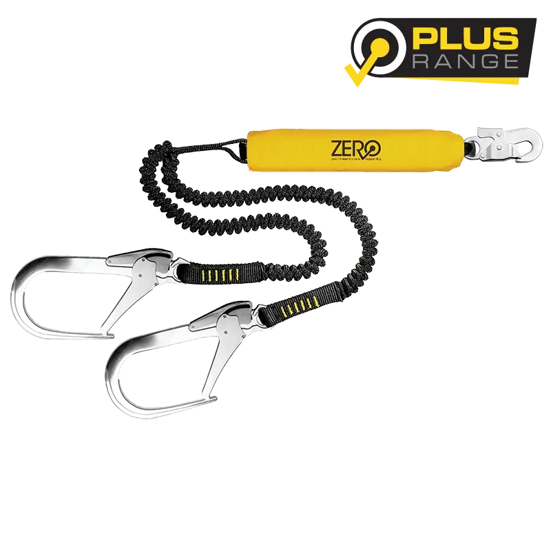 ZERO ScaffPro2 Double Elasticated Lanyard With Snaphook & 110mm Scaffold Hooks