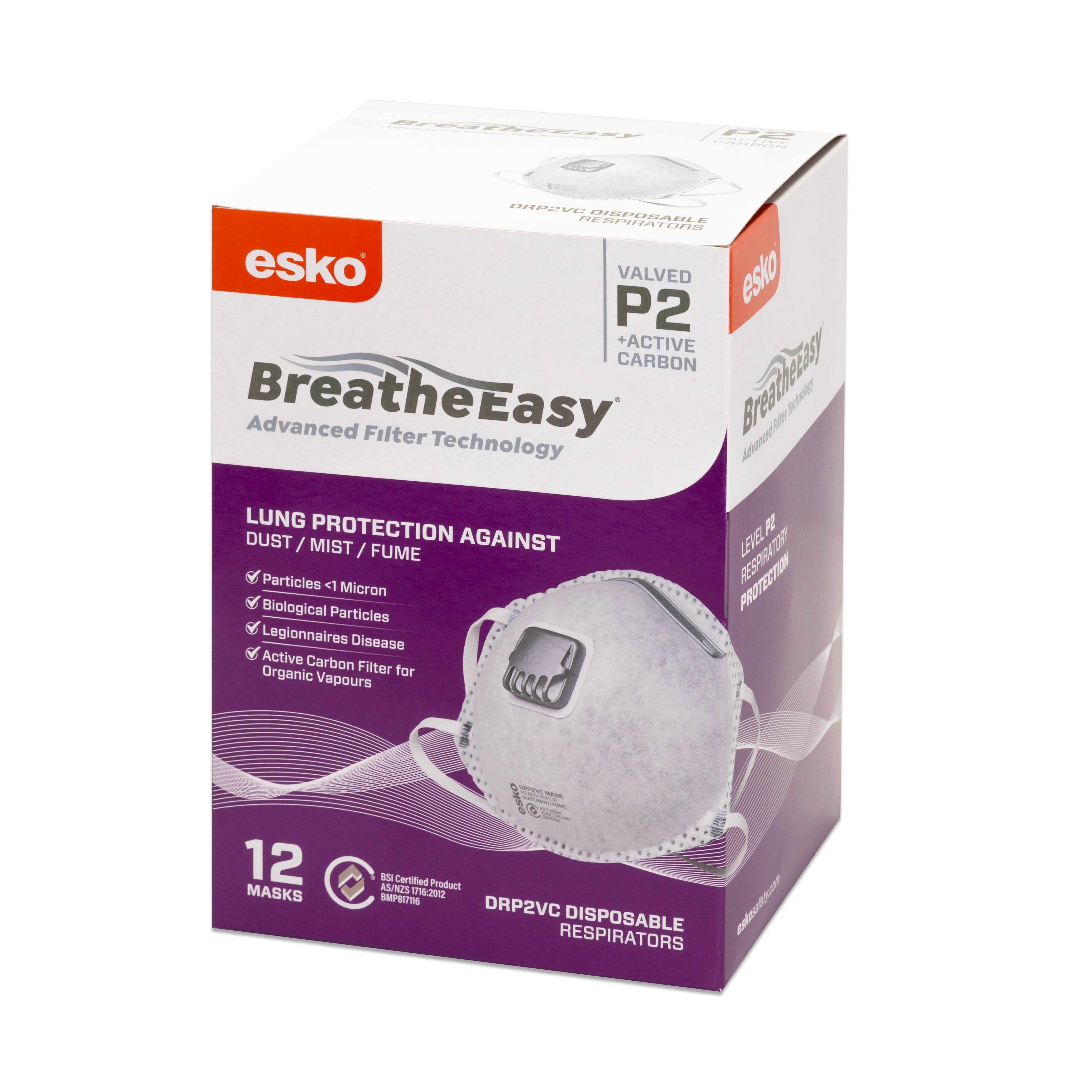 Esko Breathe Easy P2 Valved Mask with Carbon Filter