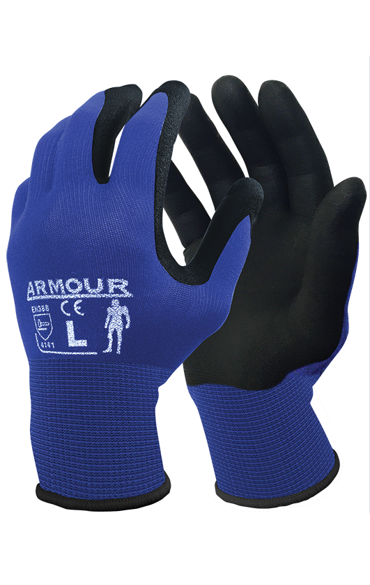 Armour Black Foam Nitrile Open Back Glove